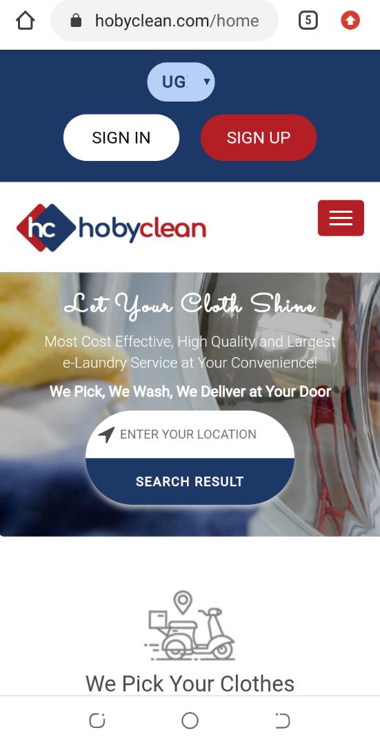 Introducing Hoby Clean: a revolutionary online on-demand Laundry service. 41 MUGIBSON