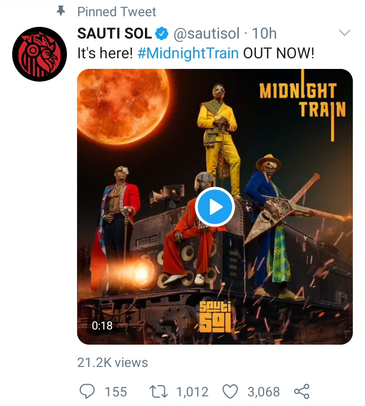 Kenyan boyband Sauti Sol out ‘Midnight Train’ album. Listen Here: 29 MUGIBSON
