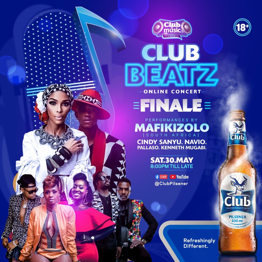 Cindy, Navio, Kenneth Mugabi, Pallaso and S. A’s duo Mafikizolo lined for Club Beatz at Home FINALE. 1 MUGIBSON